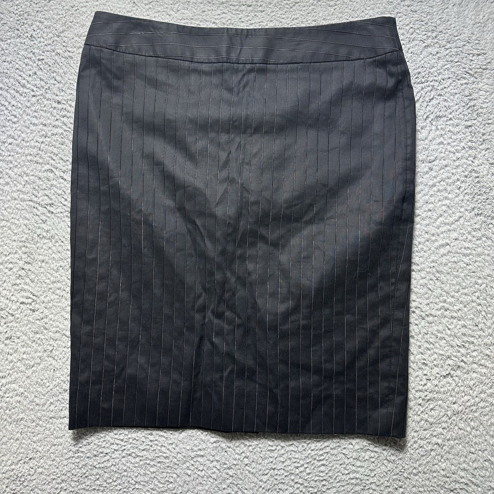 Armani Collezioni Skirt Womens 8 Black Stripes Straight Professional Academia